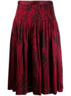 Valentino Vintage 1980's Patterned Skirt - Red