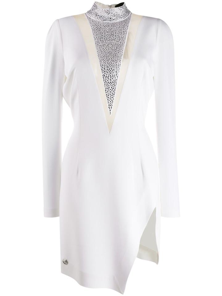 Philipp Plein Crystal Cocktail Dress - White