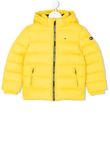 Tommy Hilfiger Junior - Hood Padded Jacket - Kids - Feather Down/polyester/feather - 3 Yrs, Yellow/orange