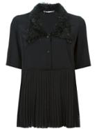 Marco De Vincenzo Embellished Collar Pleated Blouse