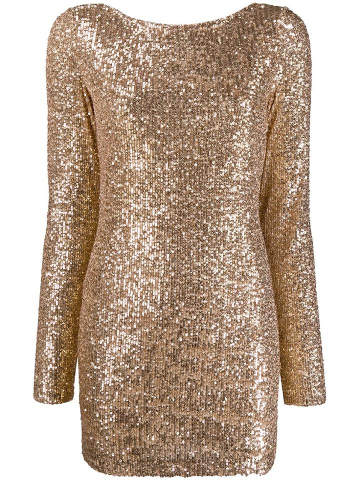 In The Mood For Love Moss Sequin-embellished Mini Dress - Gold