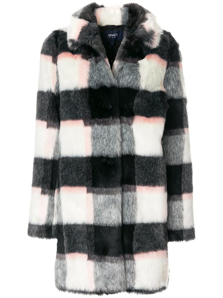 Armani Jeans Faux Fur Coat - Black