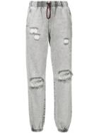 T By Alexander Wang Distressed Straight-leg Trousers - Grey