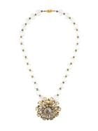 Chanel Vintage Floral Pendant Necklace - Metallic