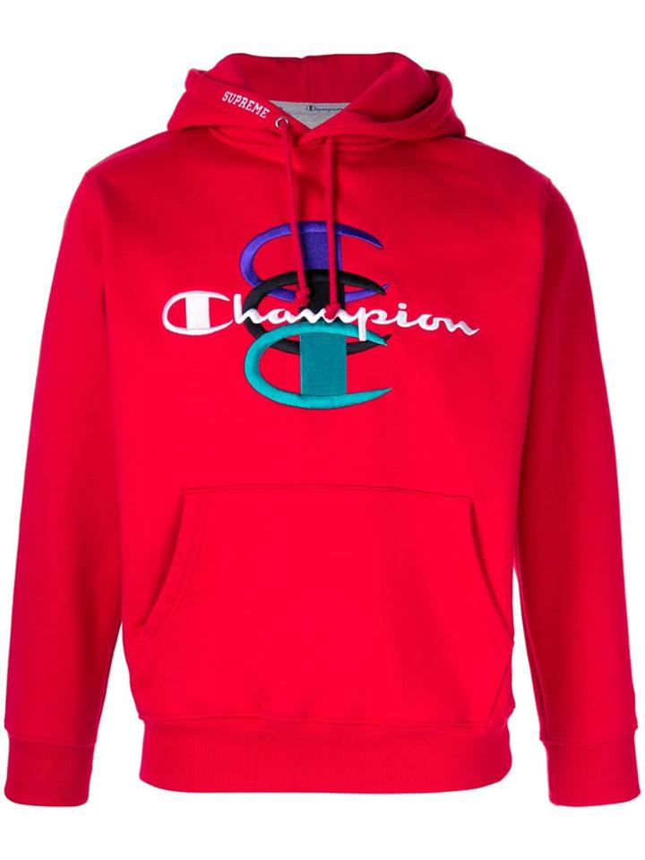 Supreme Stacked C Hooded Sweatshirt - Red