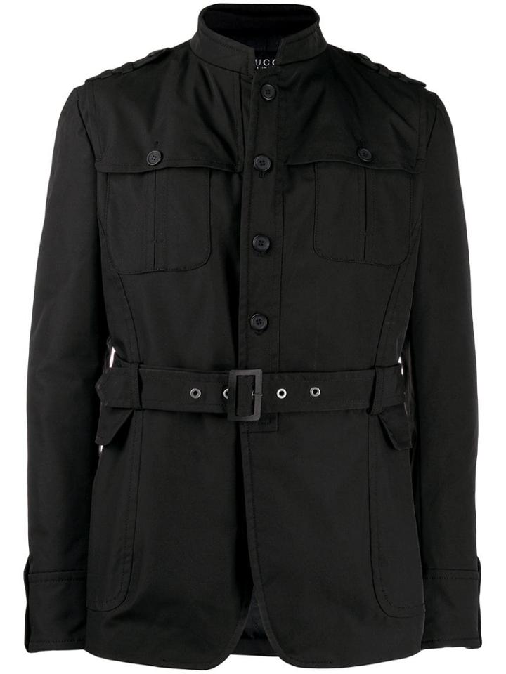 Gucci Pre-owned 1990's Belted Jacket - Black