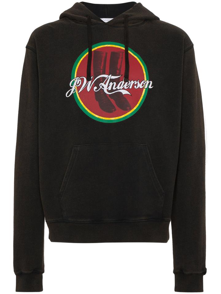 Jw Anderson Cola Boots Print Hoodie - Brown