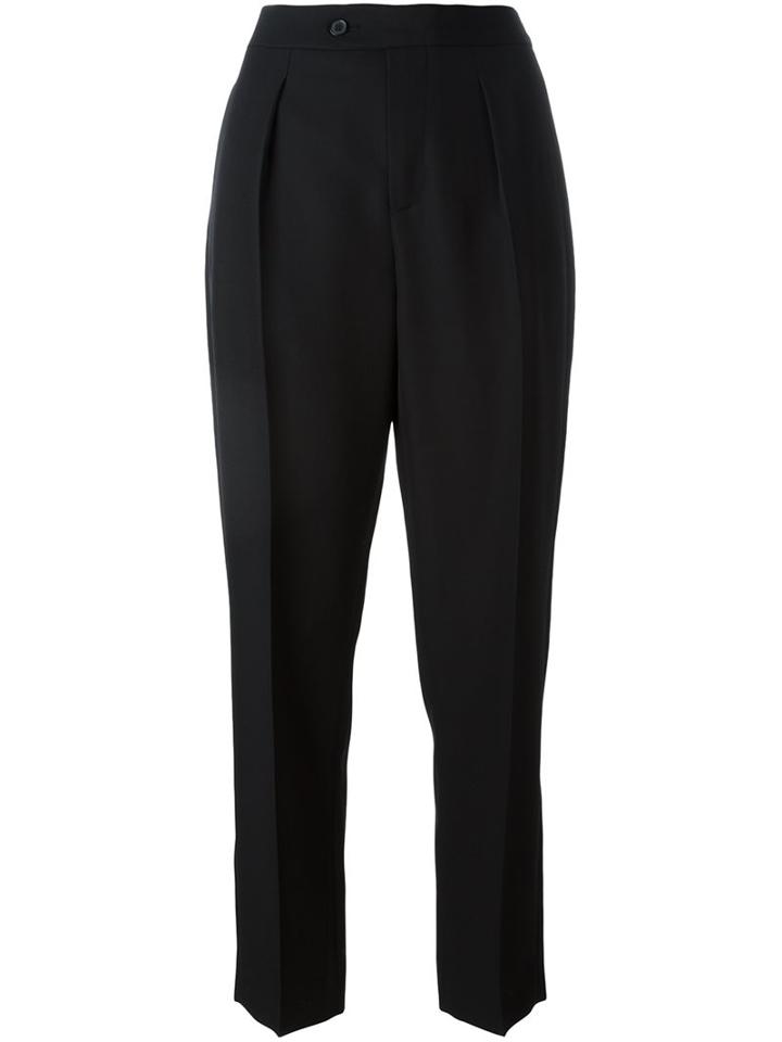 Maison Margiela Tapered Trousers, Women's, Size: 40, Black, Cotton/virgin Wool