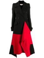 Alexander Mcqueen Double-breasted Asymmetric Coat - Black