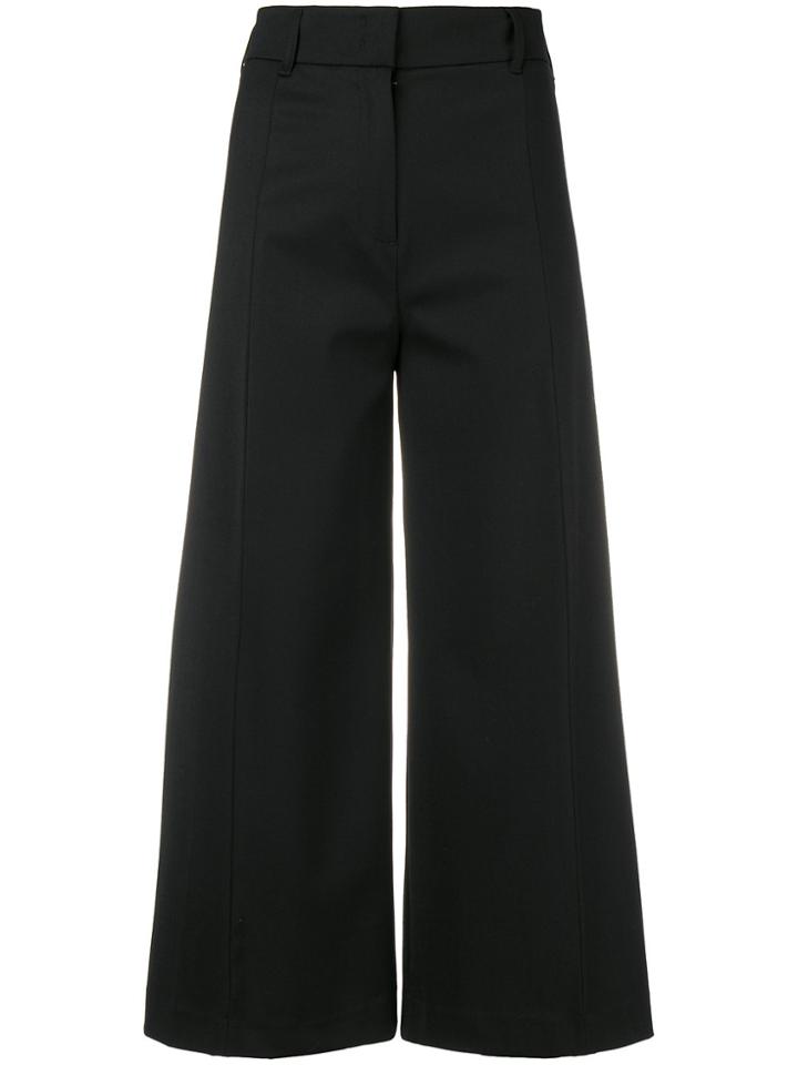 Twin-set High Waisted Cropped Trousers - Black