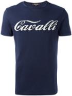 Roberto Cavalli Vintage Effect Logo T-shirt, Men's, Size: Medium, Blue, Cotton