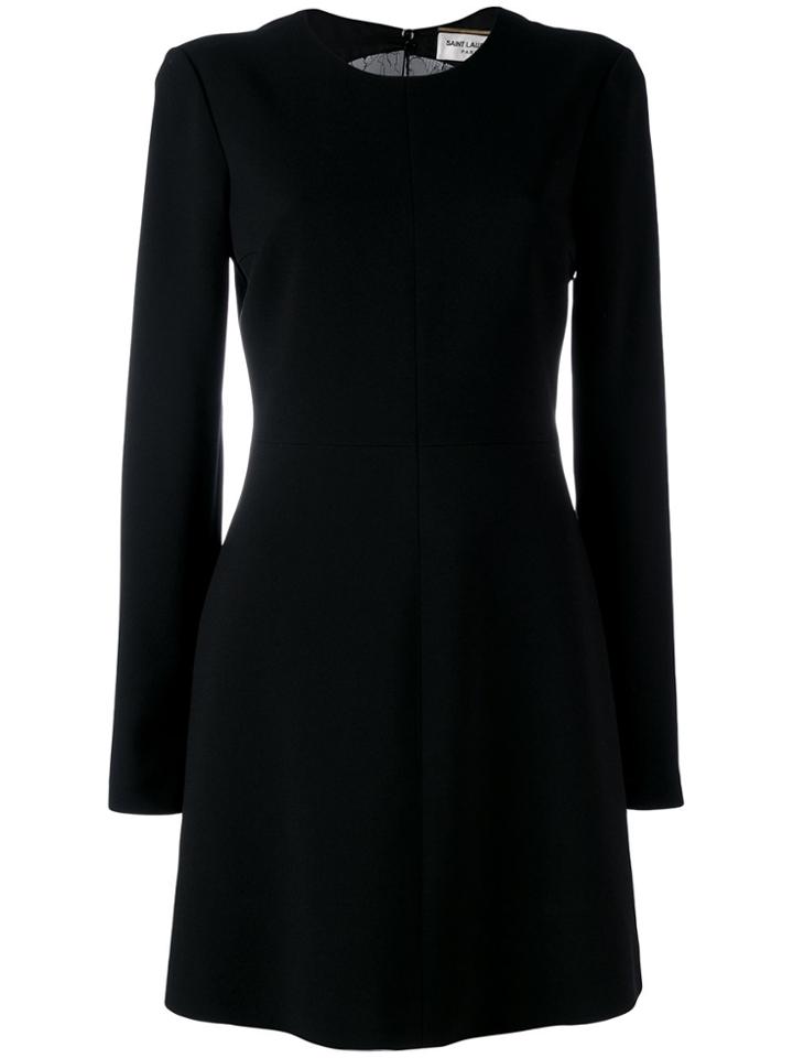 Saint Laurent Lace Back Mini Dress - Black