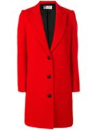 Lanvin - Single Breasted Whipcord Coat - Women - Acetate/cupro/wool - 40, Red, Acetate/cupro/wool
