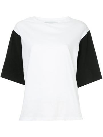 Nino Babukhadia Oversized Contrast Sleeve T-shirt - White