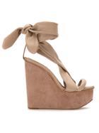 Andrea Bogosian Leather Platform Sandals - Nude & Neutrals