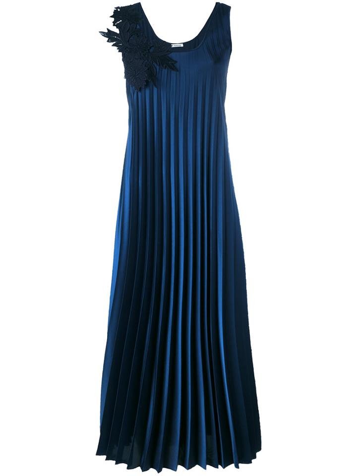 P.a.r.o.s.h. Long Pleated Dress, Women's, Blue, Polyester