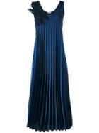 P.a.r.o.s.h. Long Pleated Dress, Women's, Blue, Polyester