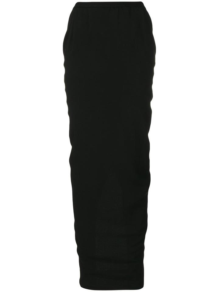 Rick Owens - Maxi Tube Skirt - Women - Silk/cupro/virgin Wool - 42, Black, Silk/cupro/virgin Wool