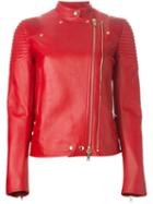 Givenchy Stylised Biker Jacket, Women's, Size: 36, Red, Lamb Skin/viscose