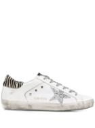 Golden Goose Zebra Print Superstar Sneakers - White