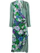 Rixo Wrap Style Front Dress - Green