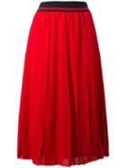 Erika Cavallini Pleated Skirt, Women's, Size: 44, Red, Polyester