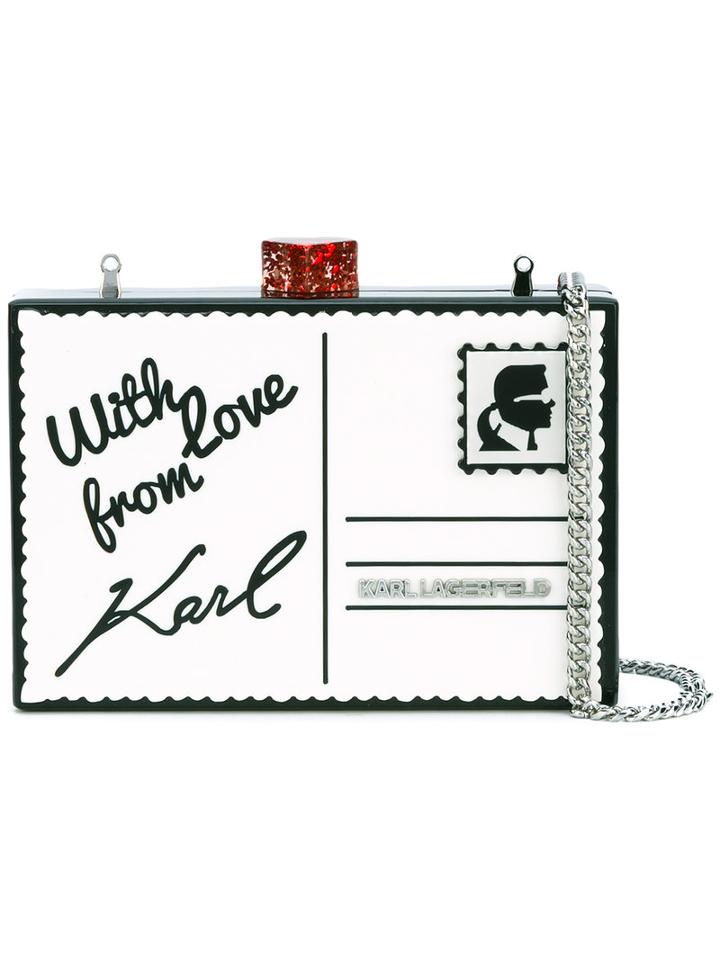 Karl Lagerfeld - With Love Clutch - Women - Acrylic - One Size, White, Acrylic