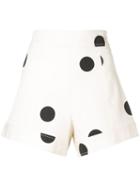 Derek Lam 10 Crosby A-line Polka Dot Short - White