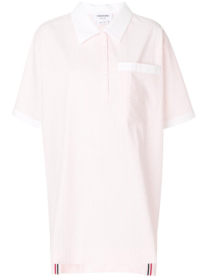 Thom Browne Seersucker Mini-shirt Dress - Pink & Purple