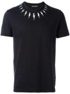 Neil Barrett Lightning Bolt Print T-shirt, Men's, Size: Medium, Blue, Cotton