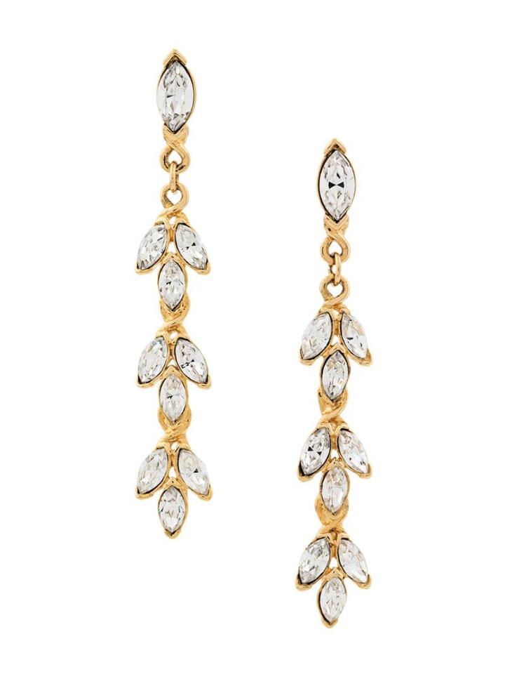 Susan Caplan Vintage 1980's Trifari Chandelier Post Earrings - Gold