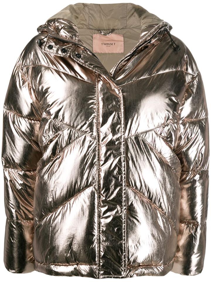 Twin-set Piumino Zipped Jacket - Gold
