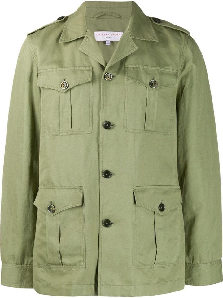 Orlebar Brown Button Military Jacket - Green