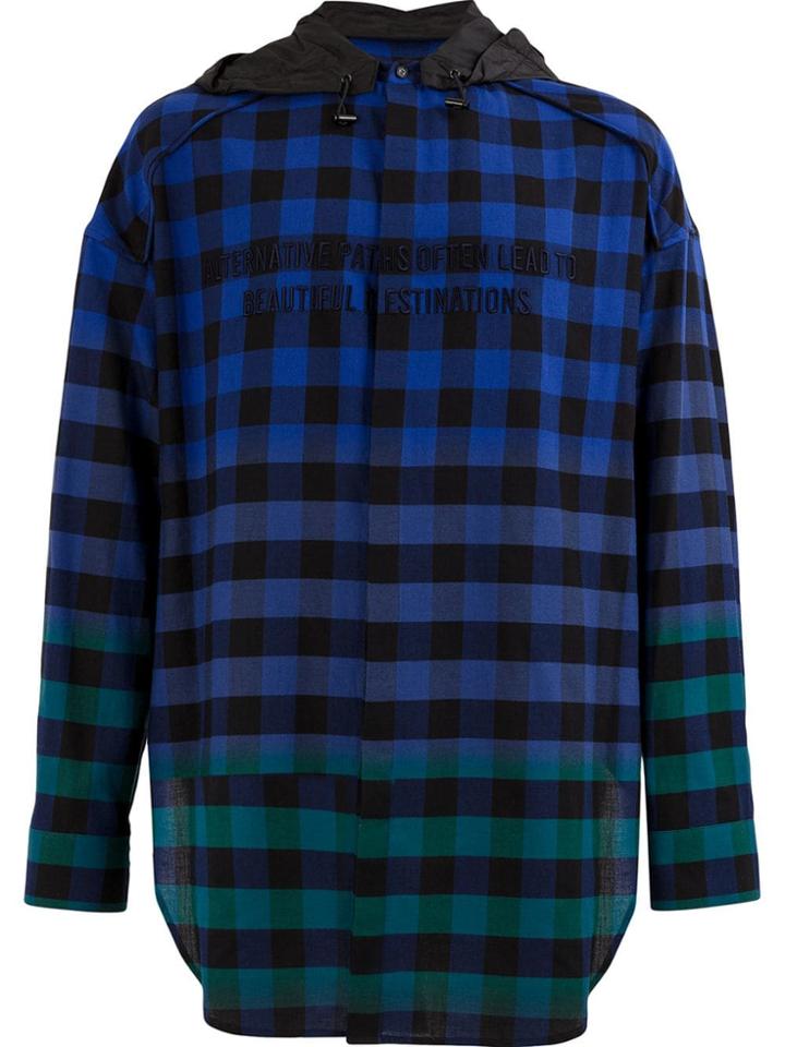 Juun.j Hooded Shirt - Blue