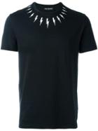 Neil Barrett Lightning Bolt Print T-shirt, Size: Medium, Blue, Cotton