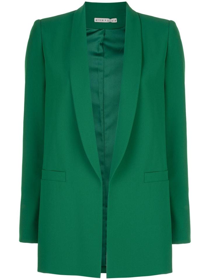 Alice+olivia Kylie Shawl Collar Jkt - Green