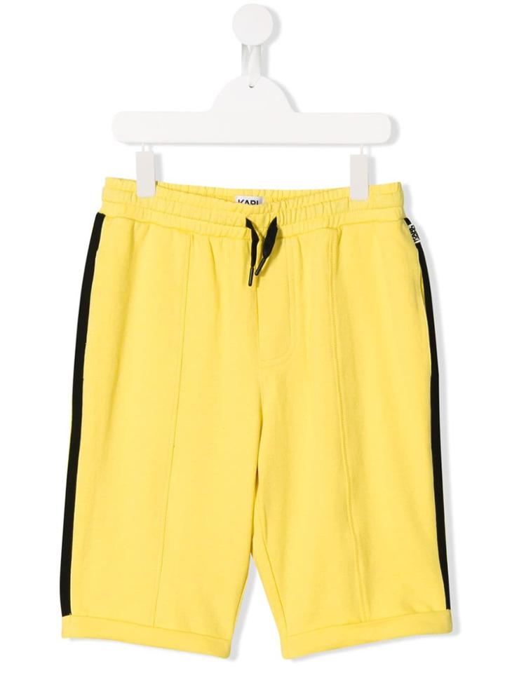 Karl Lagerfeld Kids Teen Drawstring Track Shorts - Yellow