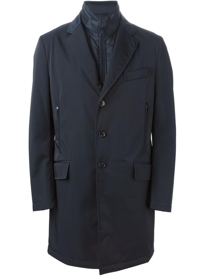 Fay Internal Vest Rain Coat, Men's, Size: 48, Blue, Polyamide/polyester/polypropylene