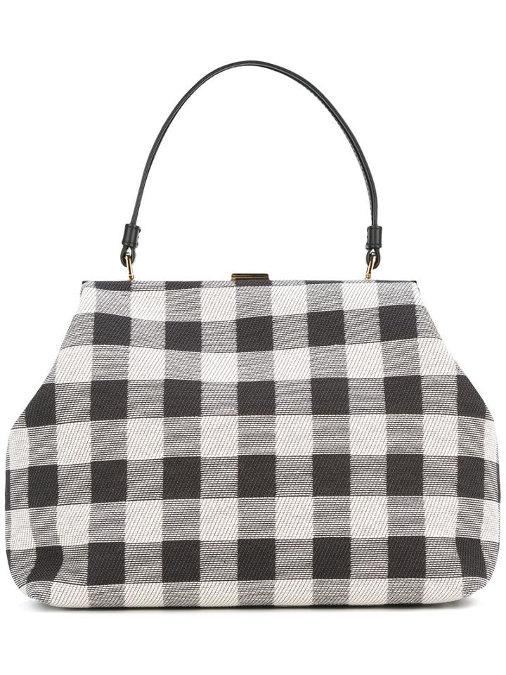 Mansur Gavriel - Checked Tote - Women - Cotton/leather - One Size, Nude/neutrals, Cotton/leather