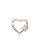 Marla Aaron Diamond Heart Lock Charm - Metallic