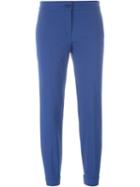 Etro Turn-up Hem Cropped Trousers, Women's, Size: 42, Blue, Cotton/polyamide/spandex/elastane