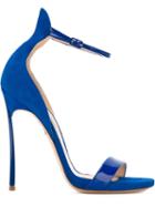 Casadei Ankle Strap Sandals, Women's, Size: 35, Blue, Suede/leather