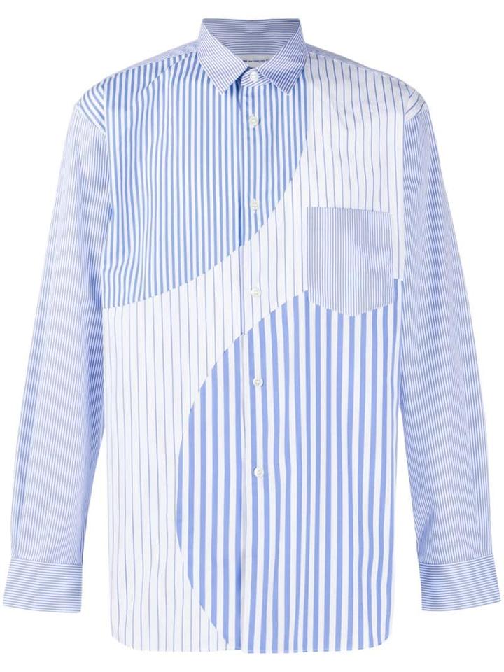 Comme Des Garçons Shirt Striped Button Shirt - Blue