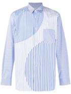 Comme Des Garçons Shirt Striped Button Shirt - Blue