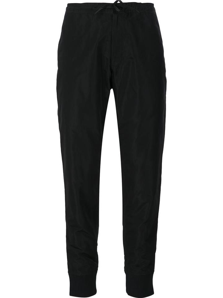 Yohji Yamamoto Bottom Rib String Trousers, Women's, Size: 2, Black, Polyurethane/cupro/triacetate