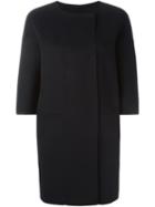 's Max Mara Collarless Coat, Women's, Size: 44, Black, Virgin Wool