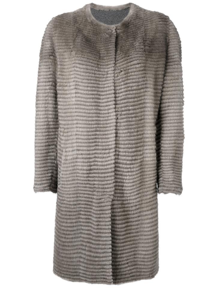 Liska Buttoned Coat - Nude & Neutrals