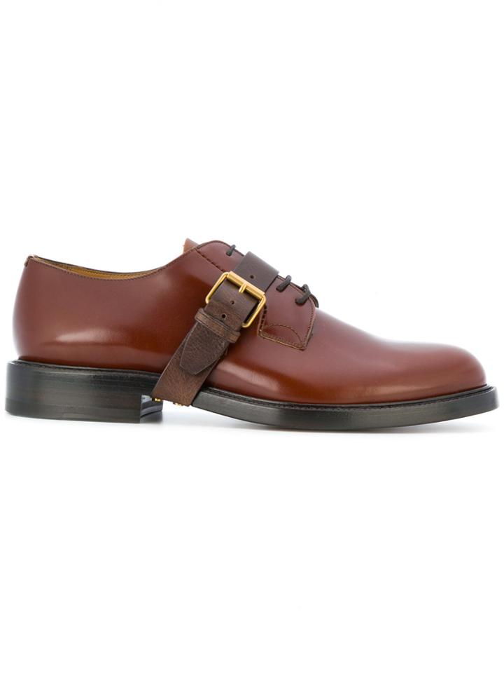 Valentino Valentino Garavani Buckled Derby Shoes - Brown