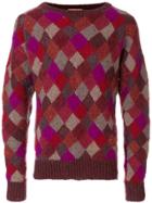 Issey Miyake Vintage Geometric Intarsia Jumper - Multicolour
