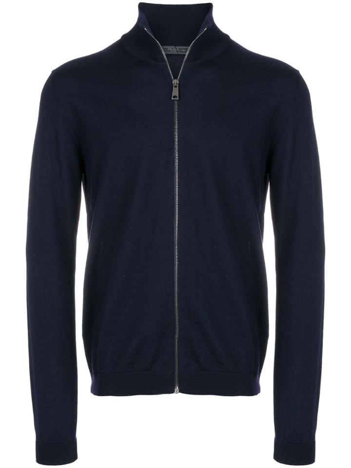 Prada Knitted Zip-up Cardigan - Blue